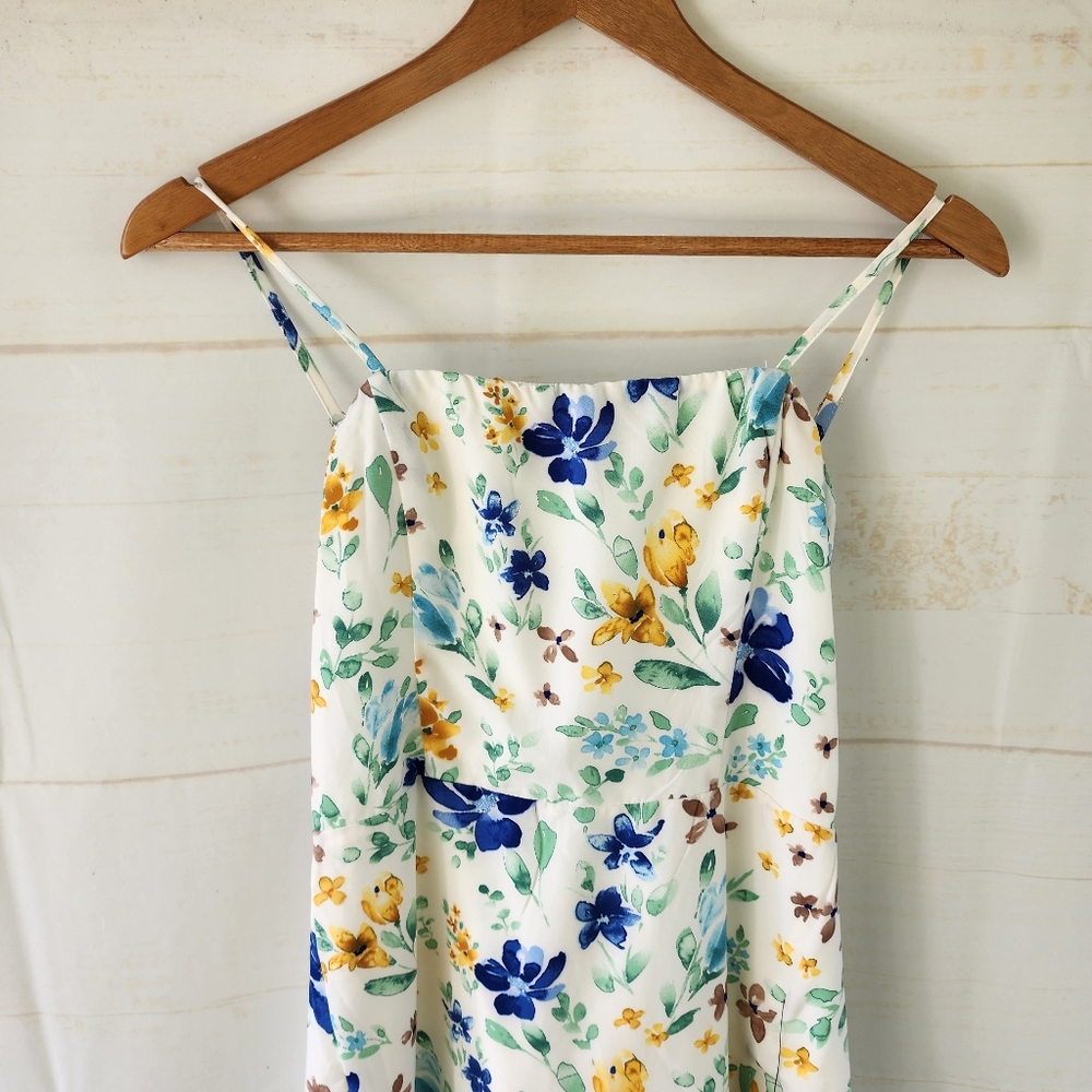 Lulus Bow Figure Ivory Floral Print Mini Dress - Picture 5 of 11